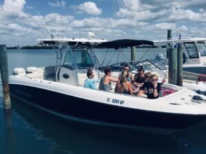 A group of people on a rental boat - How much to rent a boat